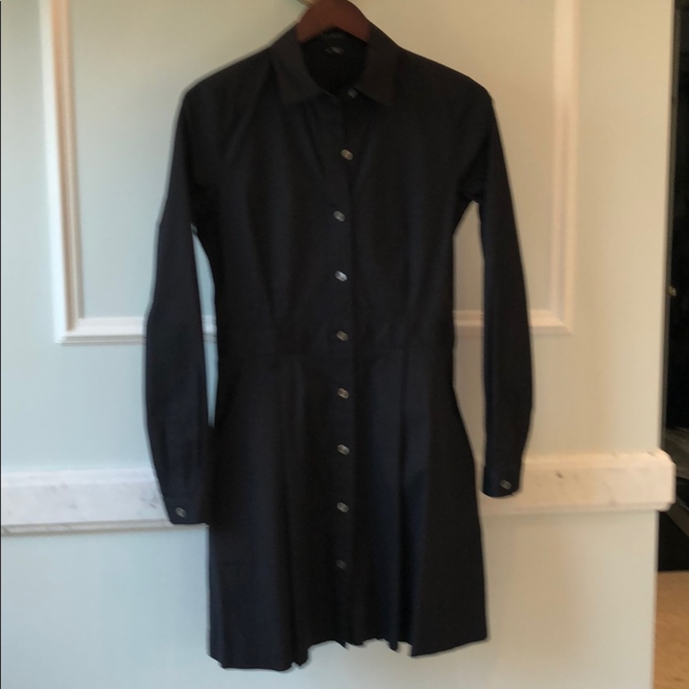 Theory Black Shirtdress with Pleats